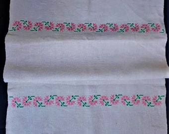 Vintage hand-woven towels Embroidered, Dating to approx 1940'