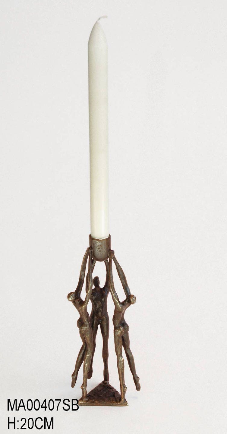Porte Bougie Artistique Couleur Bronze