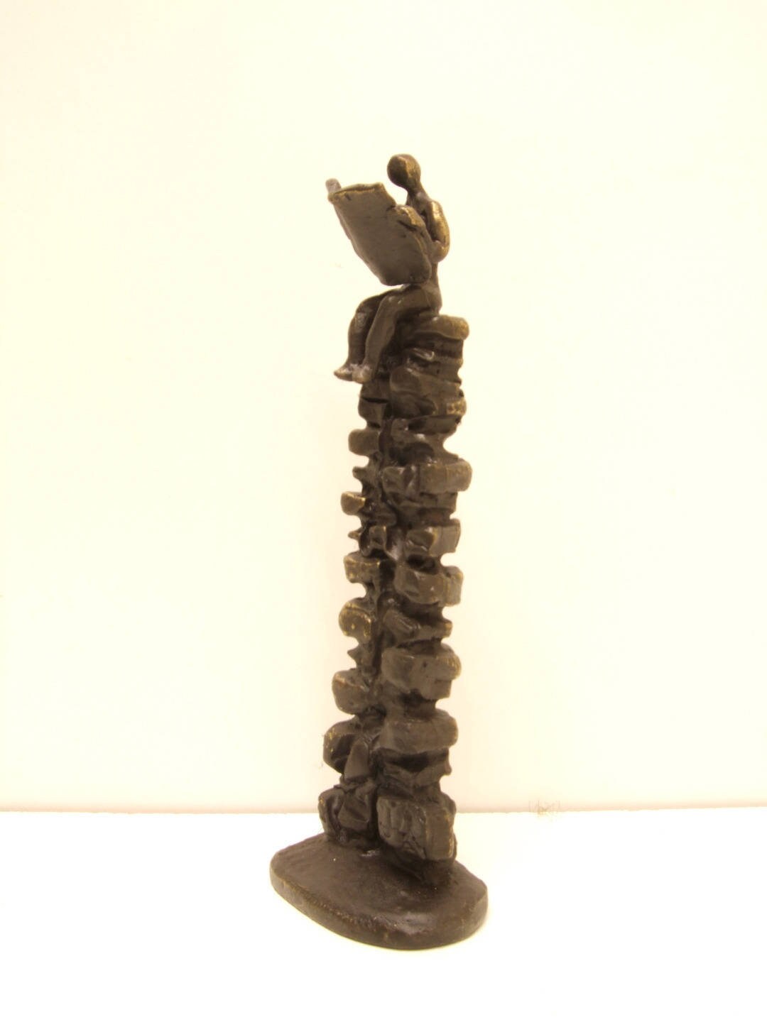 statue Bronze Lecteur Hauteur 15 cm