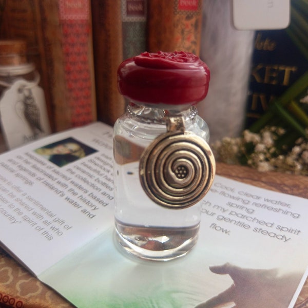 VIAL* St.Brigid's Well Water Goddess Glass Vial, Unique Irish gift Celtic engagement Healing energy Wedding Lucky charm Amulet