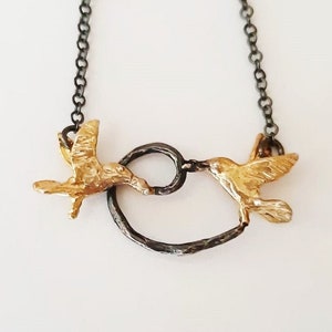 LIFE - From darkness to light - Hummingbird sterling silver necklace