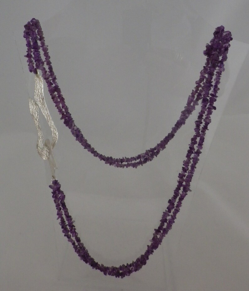 WAVE long necklace with amethyst zdjęcie 2