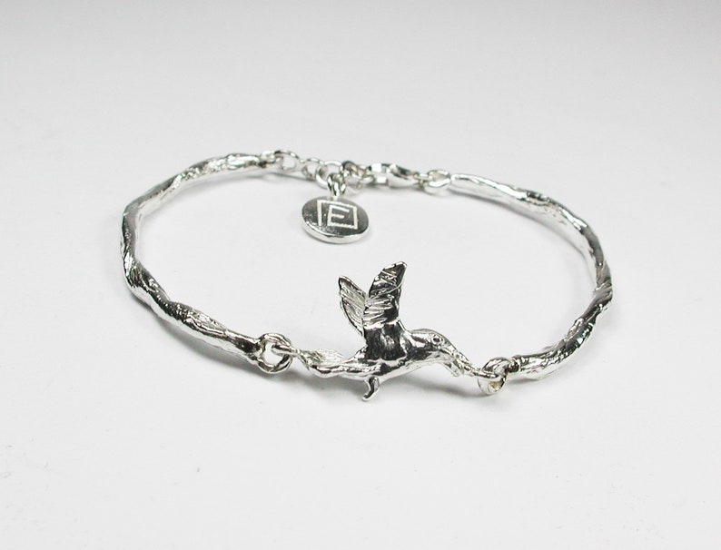 LIFE From darkness to light Hummingbird sterling silver bracelet image 4