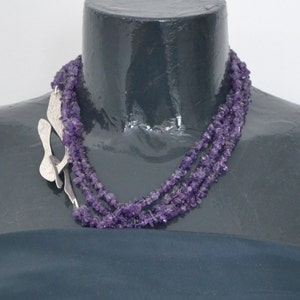 WAVE long necklace with amethyst zdjęcie 4