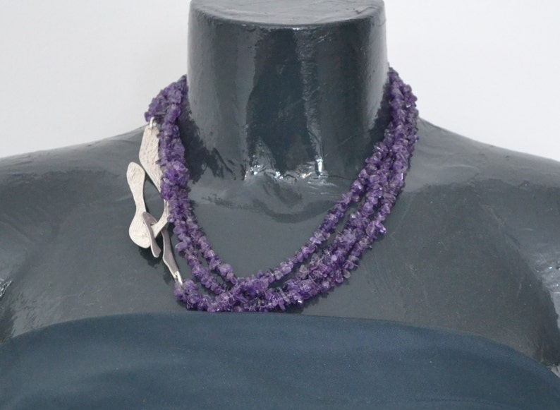 WAVE long necklace with amethyst zdjęcie 4