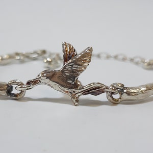 LIFE From darkness to light Hummingbird sterling silver bracelet image 3