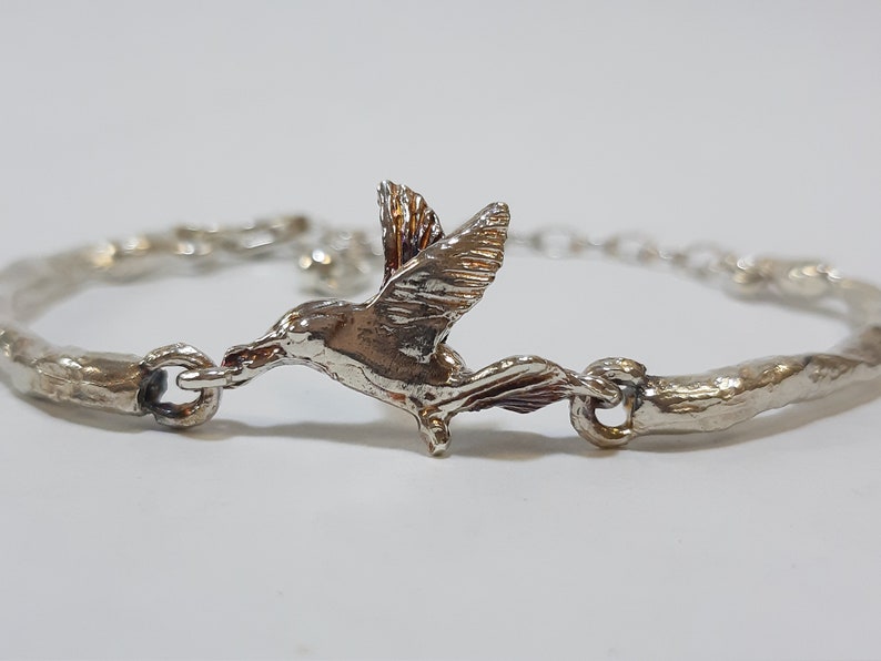 LIFE From darkness to light Hummingbird sterling silver bracelet image 3