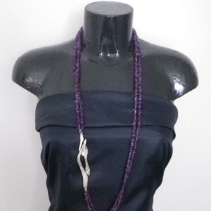 WAVE long necklace with amethyst zdjęcie 3