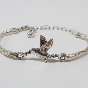 LIFE From darkness to light Hummingbird sterling silver bracelet image 7