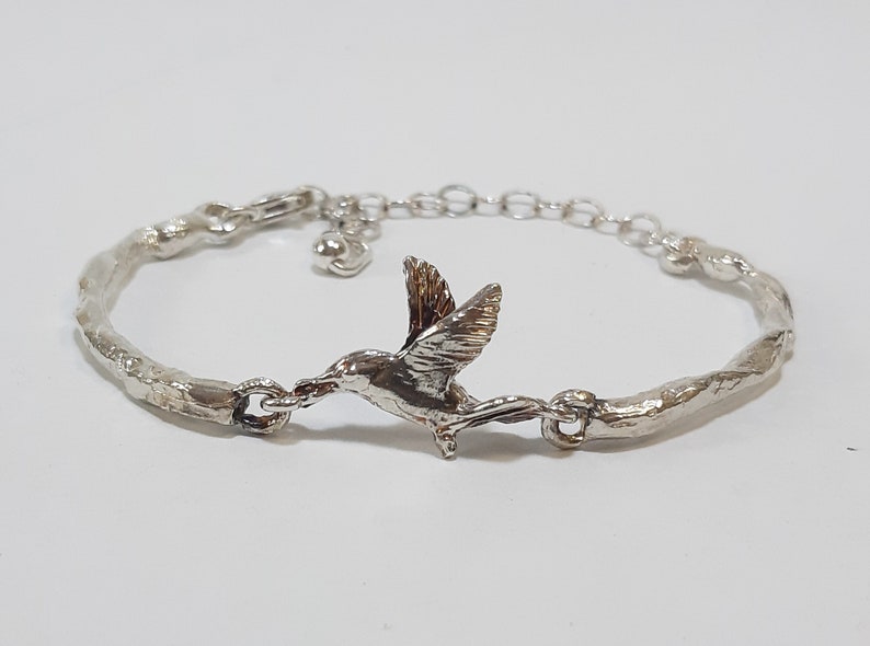 LIFE From darkness to light Hummingbird sterling silver bracelet image 7
