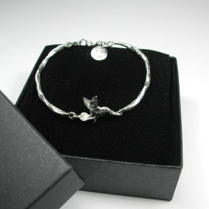 LIFE From darkness to light Hummingbird sterling silver bracelet image 6