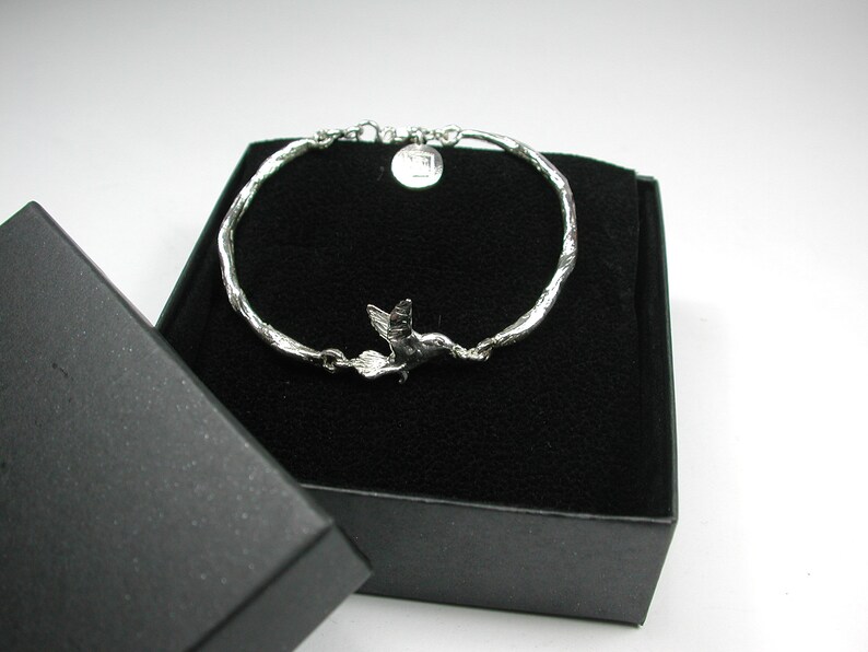 LIFE From darkness to light Hummingbird sterling silver bracelet image 6