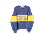 80s Nutmeg Mills University of Michigan Color Block Sweatshirt Mens Small, Vintage Michigan Wolverines Sweatshirt, Nutmeg Mills Michigan,
