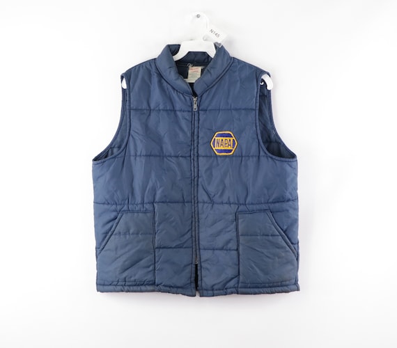 80s NAPA Auto Parts Patch Spell Out Puffer Vest Ja