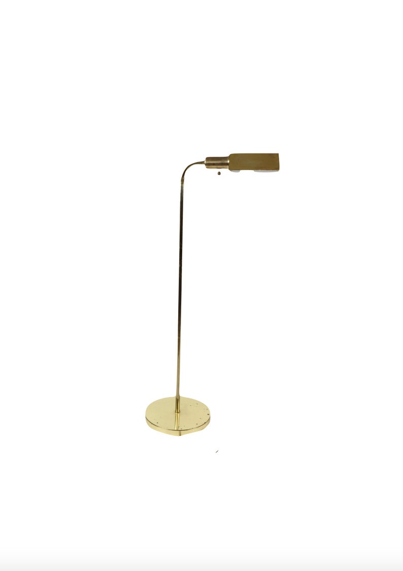 60s Mid Century Modern Mcm Alsy Brass Gold Adjustable Pharmacy Floor Lamp Light