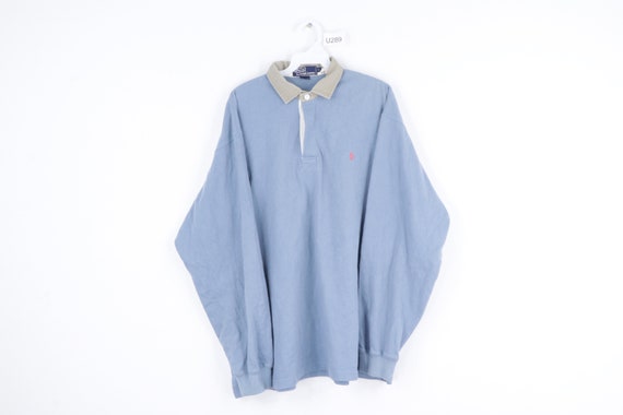 90s Ralph Lauren Distressed Long Sleeve Rugby Polo