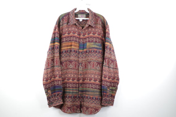 90s Streetwear Jacquard Tapestry India Geometric B
