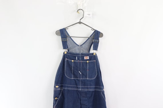 90s Dickies Spell Out Patch Denim Jean Overalls Bi