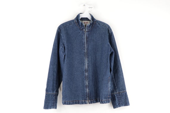 90s Bill Blass Distressed Full Zip Denim Jean Jack