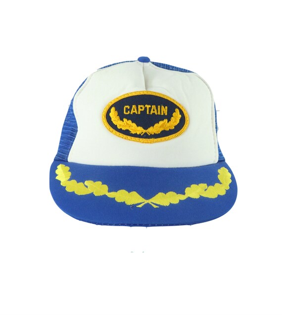 70s Boat Captain Patch Spell Out Stitched Floral T