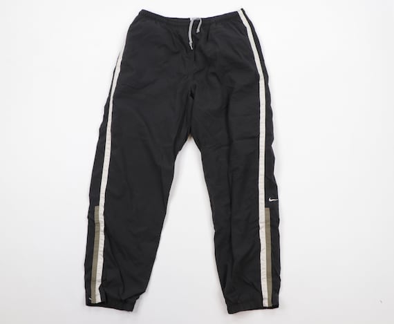 90s Nike Mini Swoosh Logo Lined Striped Joggers Sw