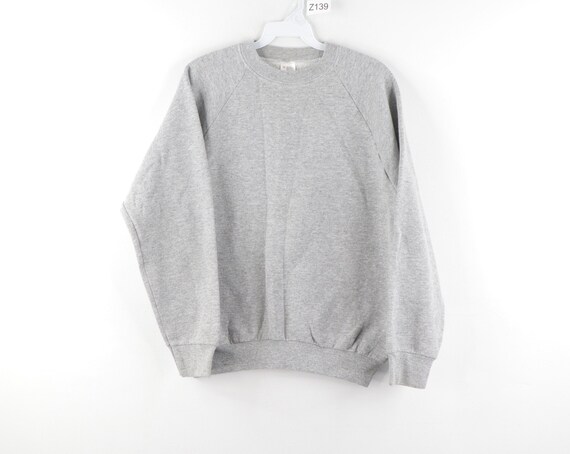 80s Streetwear Blank Crewneck Sweatshirt Heather G