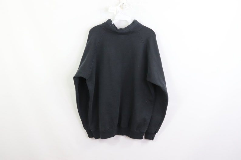 Vintage Mens 1990s Canada Sweater Vintage Nature Sweatshirt 90s Canada Nature Print High Neck Pullover Sweatshirt Black Mens Large