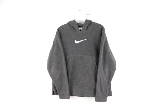 90s Nike Stitched Spell Out Swoosh Fleece Hoodie S