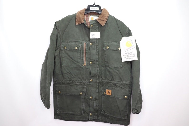 carhartt denim barn coat