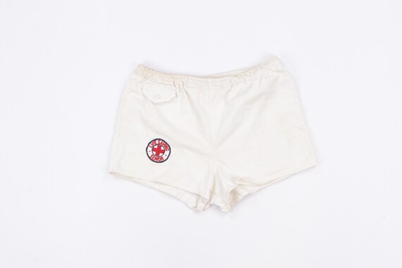 70s Lifeguard Stitched Spell Out Cotton Dad Shorts