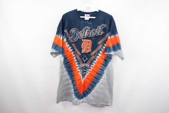 90s Majestic Detroit Tigers MLB Baseball Tie Dye S