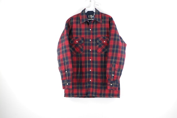 90s Double Pocket Quilt Lined Wool Flannel Shirt J