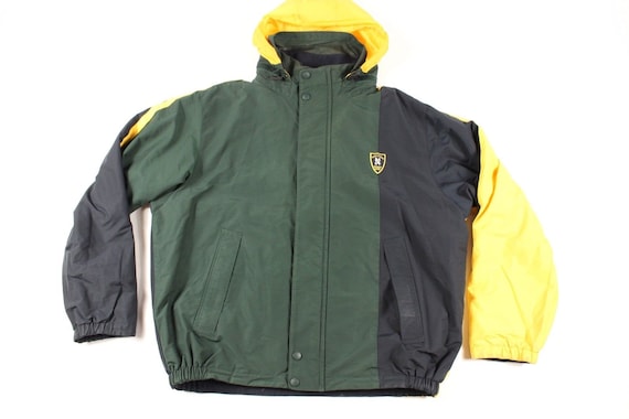 90s Nautica Spell Out Color Block Reversible Hoode