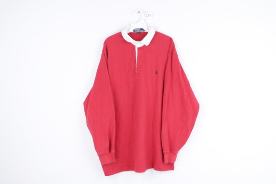 90s Ralph Lauren Distressed Long Sleeve Rugby Polo