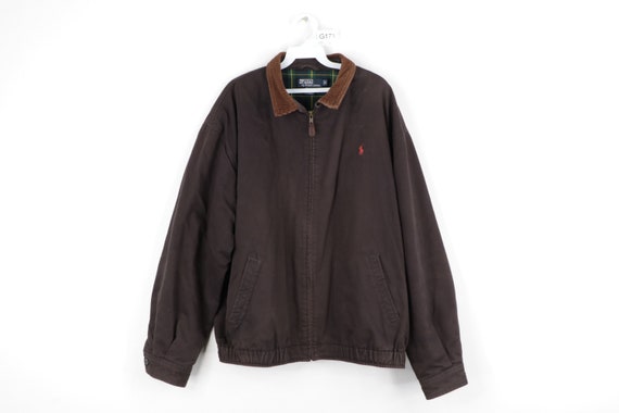 90s Polo Ralph Lauren Plaid Lined Corduroy Collar