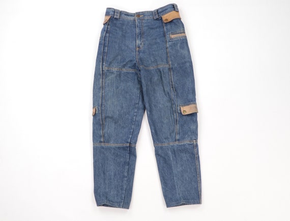 80s Guess Paris Distressed Leather Tapered Leg Car