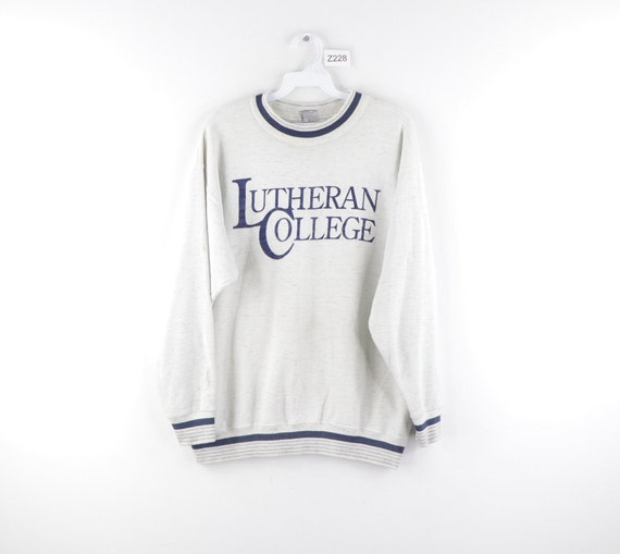 90s Lutheran College Distressed Spell Out Sweatshi