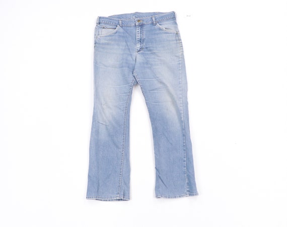70s Lee Distressed Faded Flared Leg Denim Jeans US