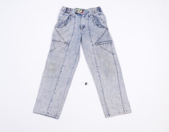 80s Streetwear Distressed Cargo Pocket Acid Wash D