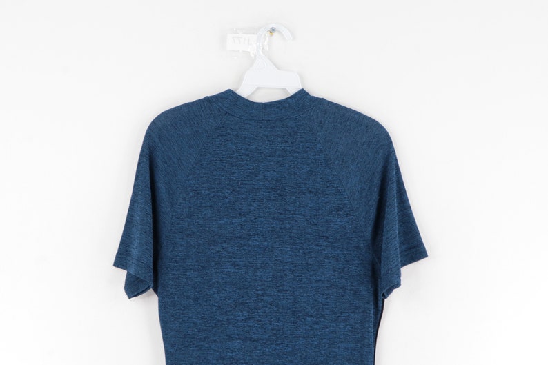 Download 90s Streetwear Slim Fit Mock Neck Color Block Shirt Blue ...