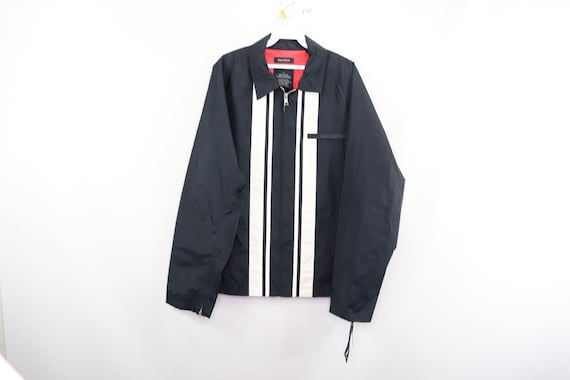 New 90s Nautica Spell Out Striped Cafe Racer Bombe