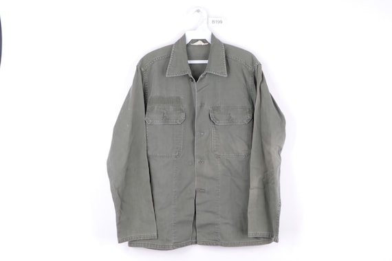 60s Streetwear Sanforized Cotton Field Military Sh