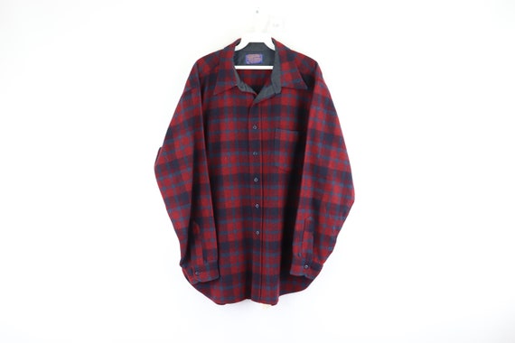 60s Pendleton Rockabilly Hipster Wool Plaid Button