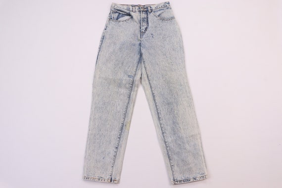 80s Jordache Distressed Acid Wash Tapered Leg High