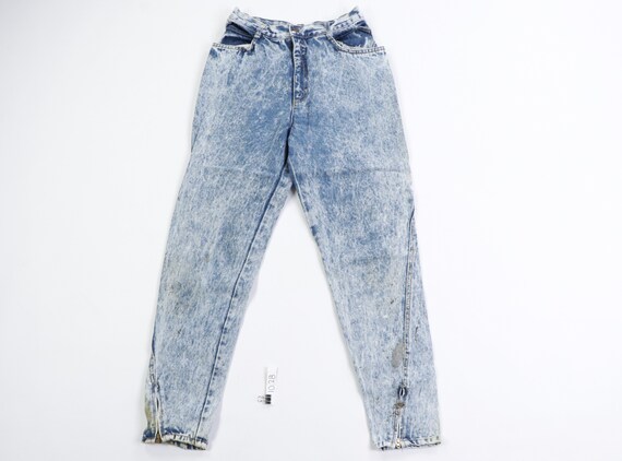 80s Streetwear Distressed Tapered Leg Acid Wash Je