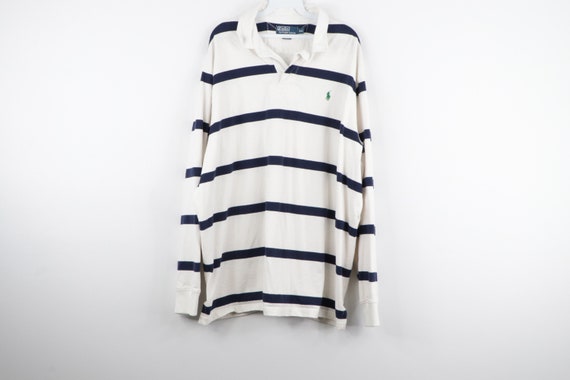 90 Polo Ralph Lauren Long Sleeve Striped Rugby Shi