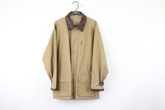 90s Marlboro Leather Collar Full Zip Chore Barn Ja