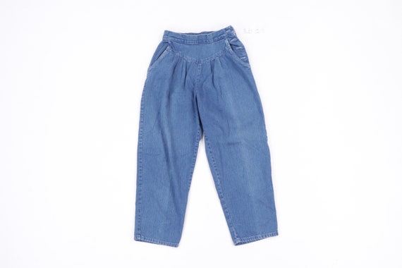 80s Levis Juniors Distressed Striped Tapered Leg M