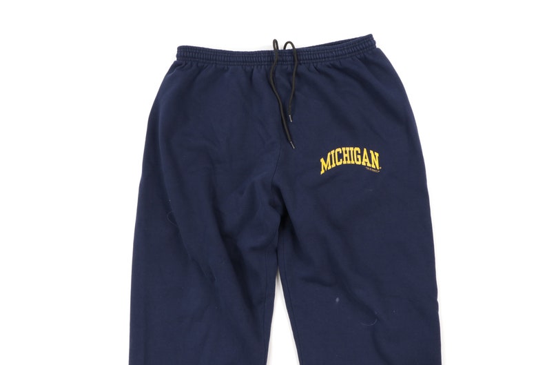 90s University of Michigan Spell Out Sweatpants Joggers Blue | Etsy