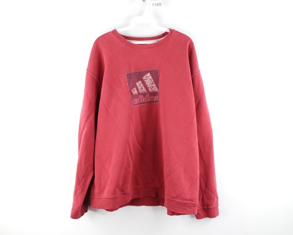 90s Adidas Distressed Faded Spell Out Crewneck Swe